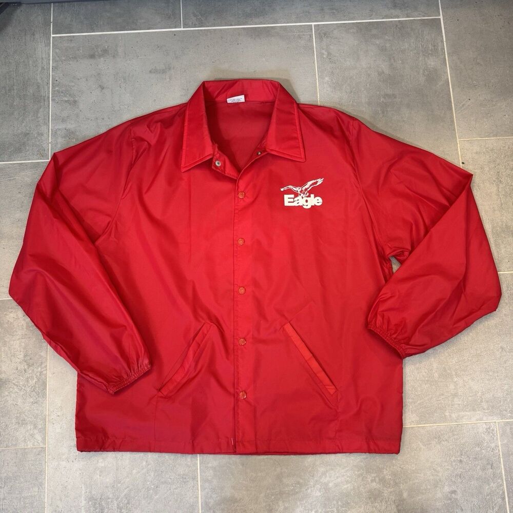 Birdie by Richard A. Leslie Red Windbreaker Eagle Racing Jacket Men’s XL USA 80s